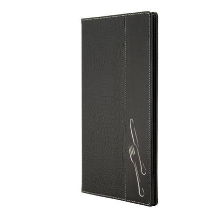 Securit® Design Croc A45 Black Menu Set – 10 Menu Holders + 20 Extra Pouches | Hospitality Trade Pack - hospitality