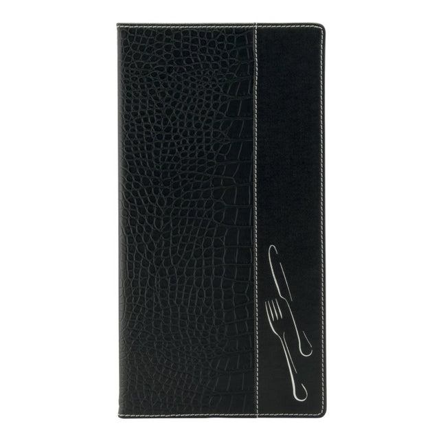 Securit® Design Croc A45 Black Menu Set – 10 Menu Holders + 20 Extra Pouches | Hospitality Trade Pack - hospitality