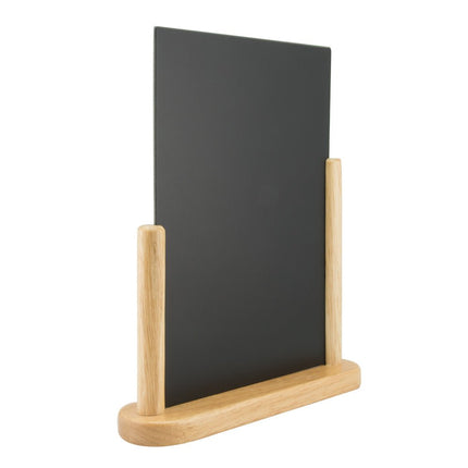 Securit® Elegant A4 Beech (Pack of 6) Table Chalkboard Set – Boards + 3 Extra Inserts + White Markers | Hospitality Trade Pack - hospitality