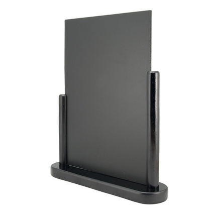 Securit® Elegant A4 Black (Pack of 6) Table Chalkboard Set – Boards + 3 Extra Inserts + White Markers | Hospitality Trade Pack - hospitality