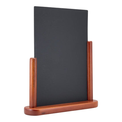 Securit® Elegant A4 Mahogany (Pack of 6) Table Chalkboard Set – Boards + 3 Extra Inserts + White Markers | Hospitality Trade Pack - hospitality