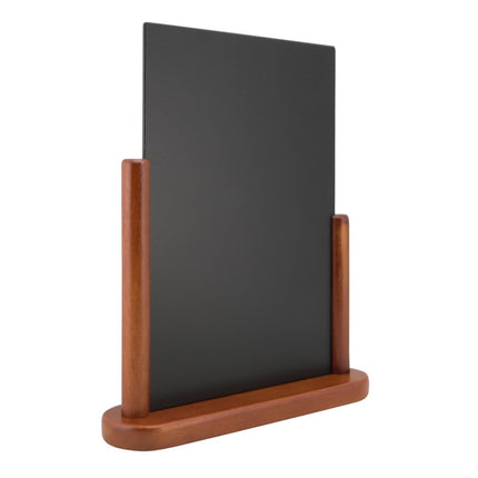 Securit® Elegant A4 Mahogany (Pack of 6) Table Chalkboard Set – Boards + 3 Extra Inserts + White Markers | Hospitality Trade Pack - hospitality