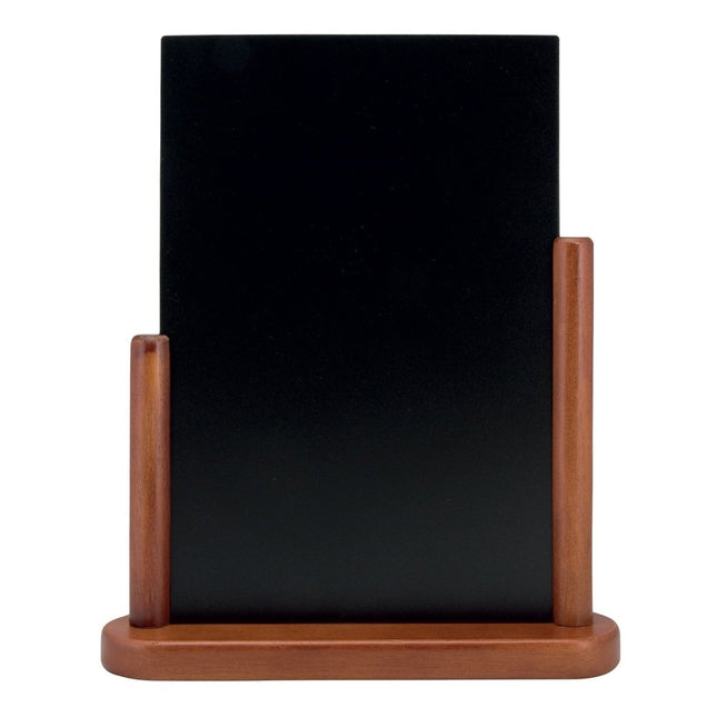 Securit® Elegant A4 Mahogany (Pack of 6) Table Chalkboard Set – Boards + 3 Extra Inserts + White Markers | Hospitality Trade Pack - hospitality