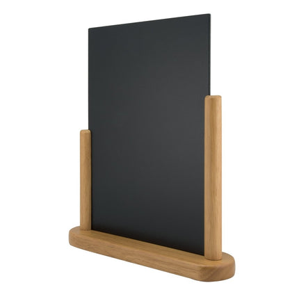 Securit® Elegant A4 Teak (Pack of 6) Table Chalkboard Set – Boards + 3 Extra Inserts + White Markers | Hospitality Trade Pack - hospitality