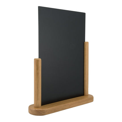 Securit® Elegant A4 Teak (Pack of 6) Table Chalkboard Set – Boards + 3 Extra Inserts + White Markers | Hospitality Trade Pack - hospitality