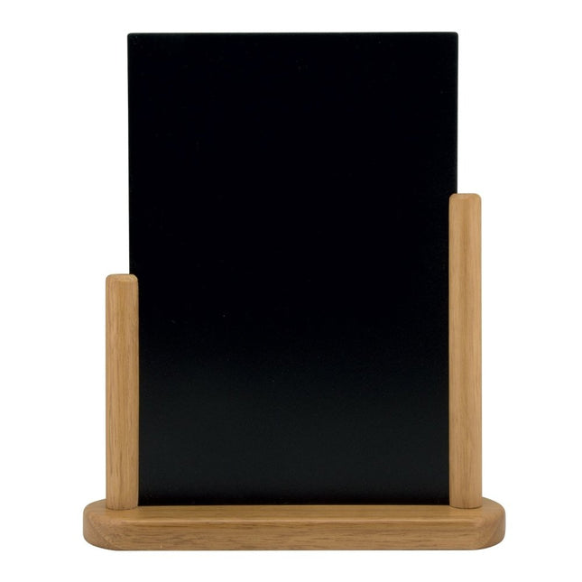 Securit® Elegant A4 Teak (Pack of 6) Table Chalkboard Set – Boards + 3 Extra Inserts + White Markers | Hospitality Trade Pack - hospitality