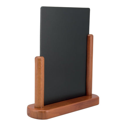 Securit® Elegant A5 Mahogany (Pack of 6) Table Chalkboard Set – Boards + 3 Extra Inserts + White Markers | Hospitality Trade Pack - hospitality