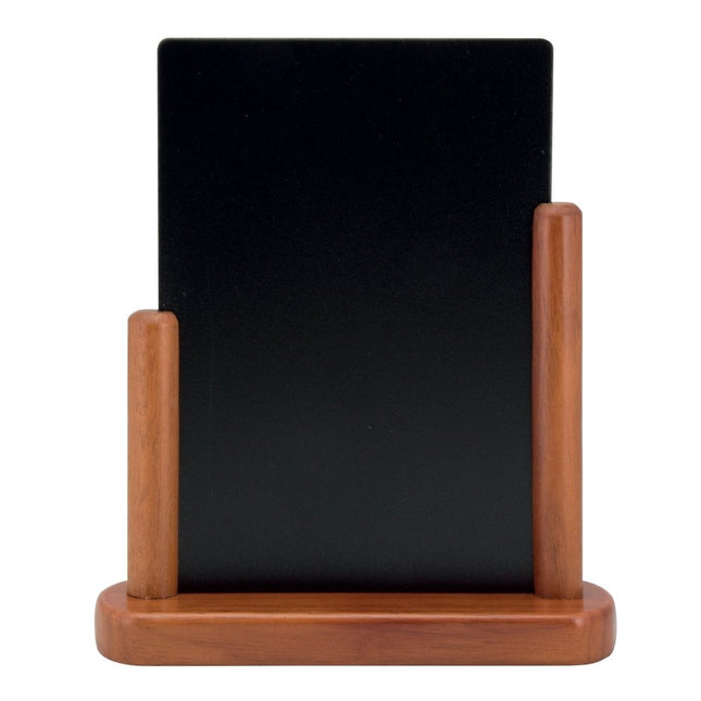 Securit® Elegant A5 Mahogany (Pack of 6) Table Chalkboard Set – Boards + 3 Extra Inserts + White Markers | Hospitality Trade Pack - hospitality