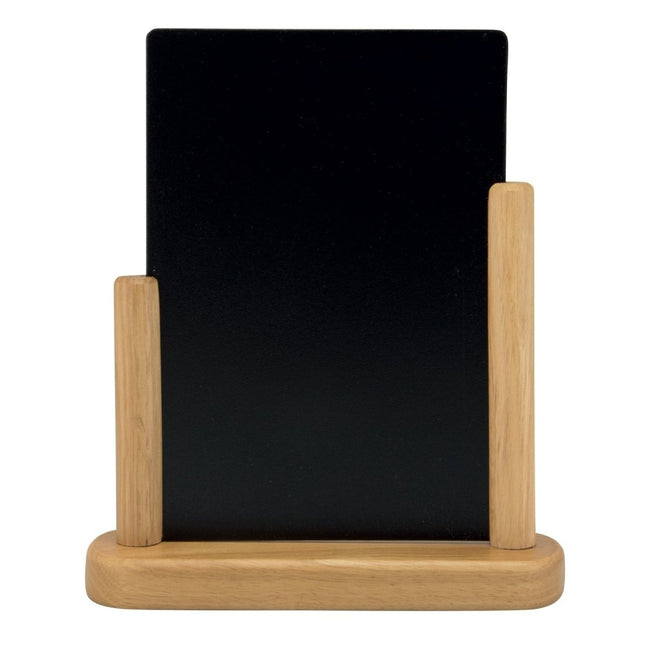 Securit® Elegant A5 Teak (Pack of 6) Table Chalkboard Set – Boards + 3 Extra Inserts + White Markers | Hospitality Trade Pack - hospitality