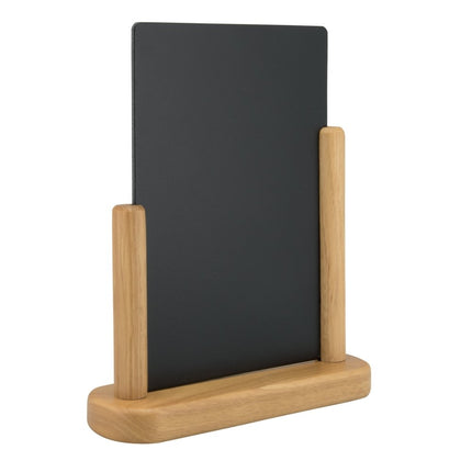 Securit® Elegant A5 Teak (Pack of 6) Table Chalkboard Set – Boards + 3 Extra Inserts + White Markers | Hospitality Trade Pack - hospitality