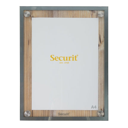 Securit® Glass Star Oak A4 Information Display Set – Display + Pole & Base + LED Lamp | Hospitality Trade Pack - hospitality