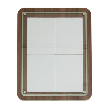 Securit® Glass Star Walnut 4A4 Information Display Set – Display + Pole & Base + LED Lamp | Hospitality Trade Pack - hospitality
