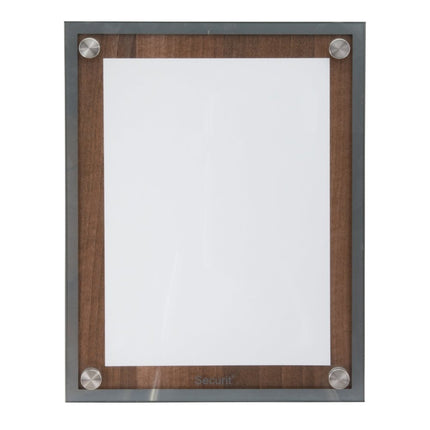 Securit® Glass Star Walnut A4 Information Display Set – Display + Pole & Base + LED Lamp | Hospitality Trade Pack - hospitality