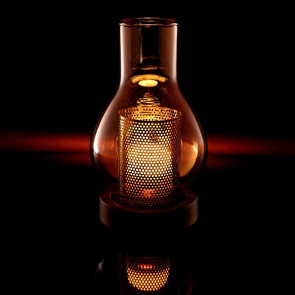 Securit® Glass Tealight Holder Lantern – Transparent & Wood | Hospitality Table Lighting - hospitality
