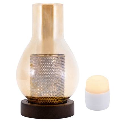 Securit® Glass Tealight Holder Lantern – Transparent & Wood | Hospitality Table Lighting - hospitality