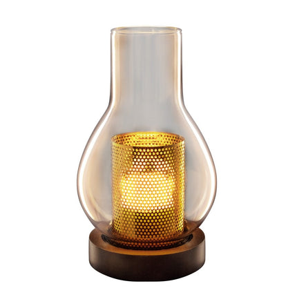 Securit® Glass Tealight Holder Lantern – Transparent & Wood | Hospitality Table Lighting - hospitality
