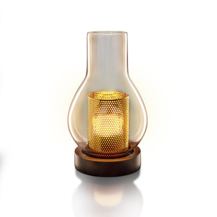 Securit® Glass Tealight Holder Lantern – Transparent & Wood | Hospitality Table Lighting - hospitality