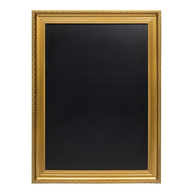 Securit® Gold Framed Wall Chalkboard 83x63 cm + Gold, Silver, Red, Green & White Markers + Christmas Stencils Christmas Gold Menu Board Set | Hospitality Trade Pack - hospitality