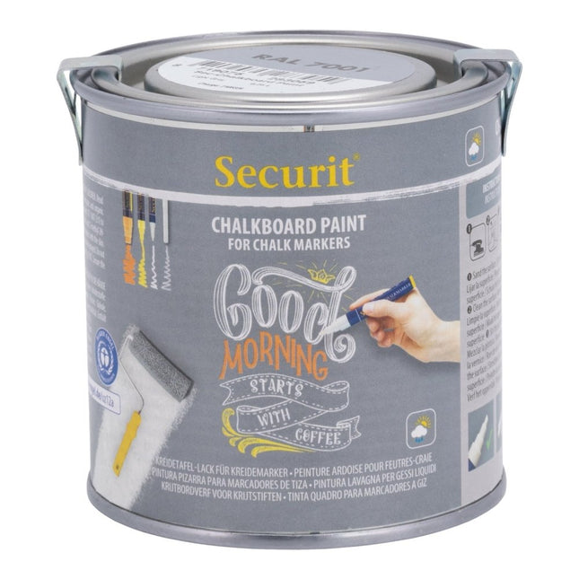 Securit® Grey Paint 250 ml + Waterproof Markers + Stencils + Cleaner Chalk Wall Kit | Hospitality Trade Pack - hospitality