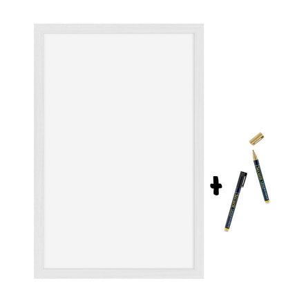 Securit® Large Woody White Wall Chalkboard 40x60 cm (Pack of 6) Chalkboard Set – Boards + Waterproof Markers + Cleaner | Hospitality Trade Pack - hospitality
