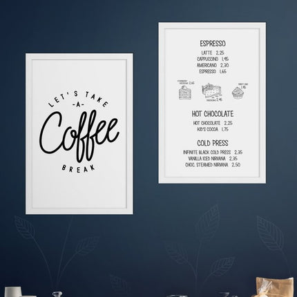 Securit® Large Woody White Wall Chalkboard 40x60 cm (Pack of 6) Chalkboard Set – Boards + Waterproof Markers + Cleaner | Hospitality Trade Pack - hospitality