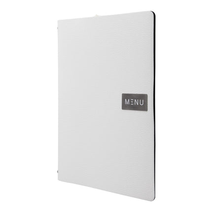 Securit® Leather Raw A4 White Front-of-House Set – 10 Menu Holders + 10 Stainless Steel Bill Presenters | Hospitality Trade Pack - hospitality