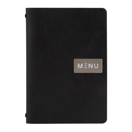 Securit® Leather Raw A5 Black Menu Set – 10 Menu Holders + 20 Extra Pouches | Hospitality Trade Pack - hospitality
