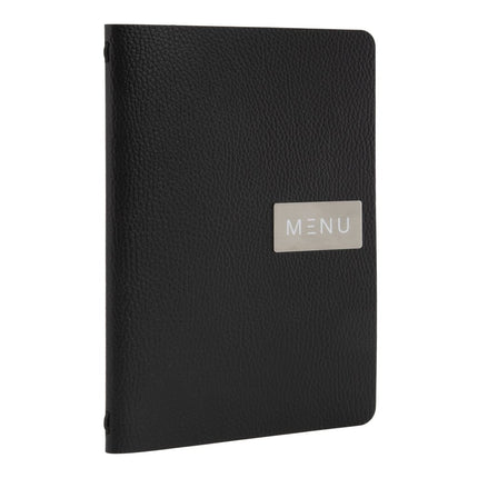 Securit® Leather Raw A5 Black Menu Set – 10 Menu Holders + 20 Extra Pouches | Hospitality Trade Pack - hospitality