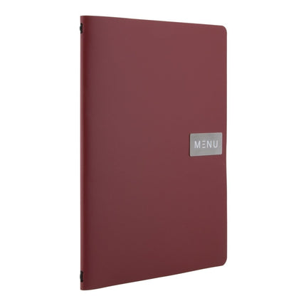 Securit® Leather Royal A4 Red Menu Set – 10 Menu Holders + 20 Extra Pouches | Hospitality Trade Pack - hospitality