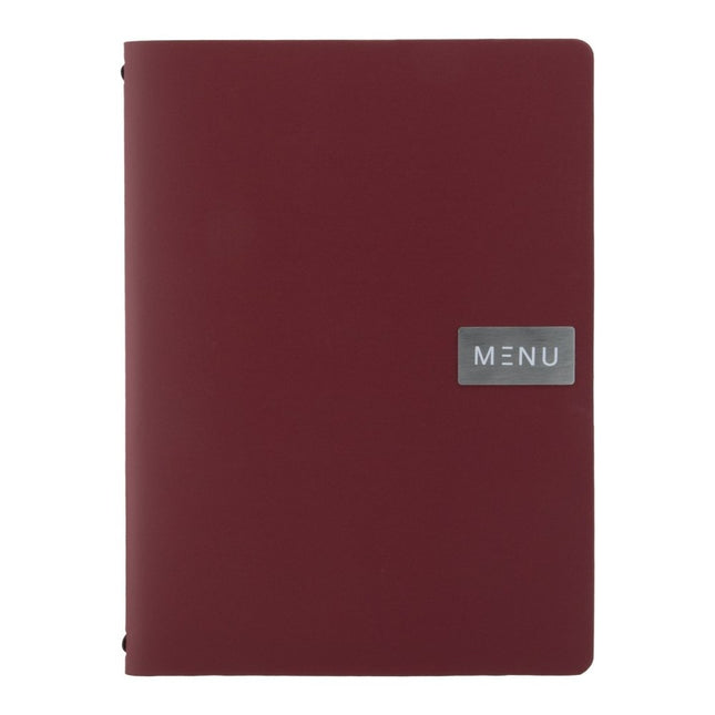 Securit® Leather Royal A4 Red Menu Set – 10 Menu Holders + 20 Extra Pouches | Hospitality Trade Pack - hospitality