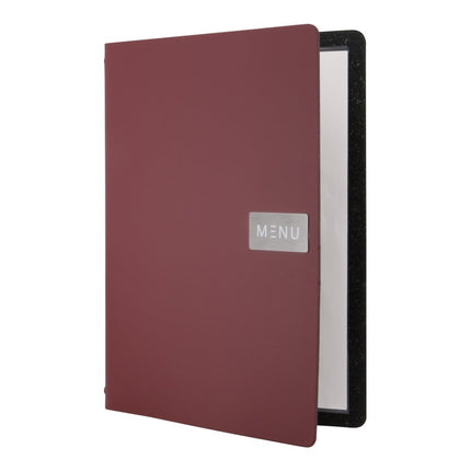 Securit® Leather Royal A4 Red Menu Set – 10 Menu Holders + 20 Extra Pouches | Hospitality Trade Pack - hospitality