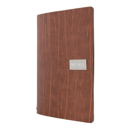 Securit® Leather Ruga A4 Brown Front-of-House Set – 10 Menu Holders + 10 Teak Block Bill Presenters | Hospitality Trade Pack - hospitality