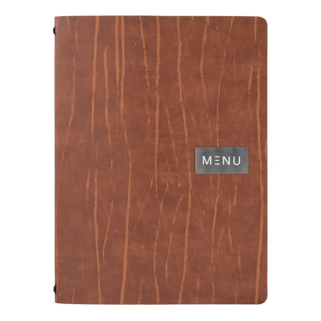 Securit® Leather Ruga A4 Brown Menu Set – 10 Menu Holders + 20 Extra Pouches | Hospitality Trade Pack - hospitality