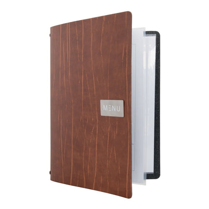 Securit® Leather Ruga A4 Brown Menu Set – 10 Menu Holders + 20 Extra Pouches | Hospitality Trade Pack - hospitality