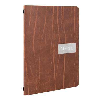 Securit® Leather Ruga A5 Brown Menu Set – 10 Menu Holders + 20 Extra Pouches | Hospitality Trade Pack - hospitality
