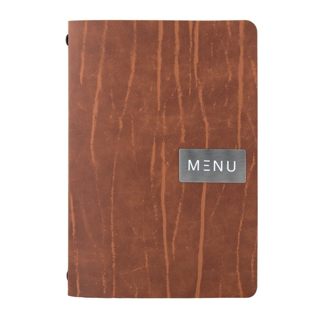 Securit® Leather Ruga A5 Brown Menu Set – 10 Menu Holders + 20 Extra Pouches | Hospitality Trade Pack - hospitality
