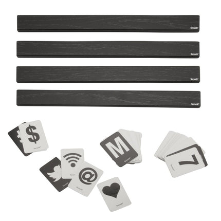 Securit Letter Shelf Wall Board Black 2.5x25x1cm 6 Pack - hospitality