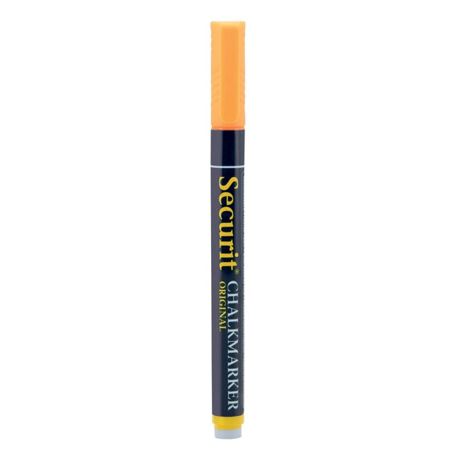 Securit Liquid Chalk Markers Orange Pack Of 12 Non Porous Surfaces - hospitality