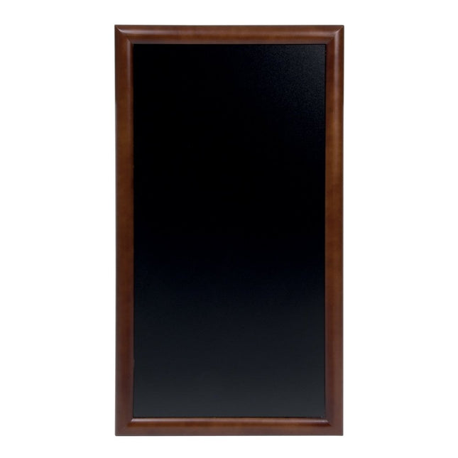 Securit® Long Rubberwood Wall Chalkboard in Dark Brown 56x100 cm Chalkboard Set – Board + Waterproof Markers + Cleaner | Hospitality Trade Pack - hospitality