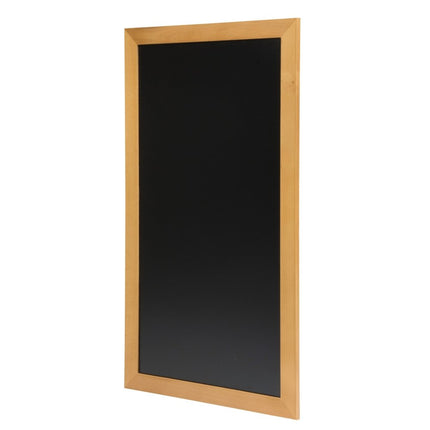 Securit® Long Rubberwood Wall Chalkboard in Teak 56x100 cm Chalkboard Set – Board + Waterproof Markers + Cleaner | Hospitality Trade Pack - hospitality
