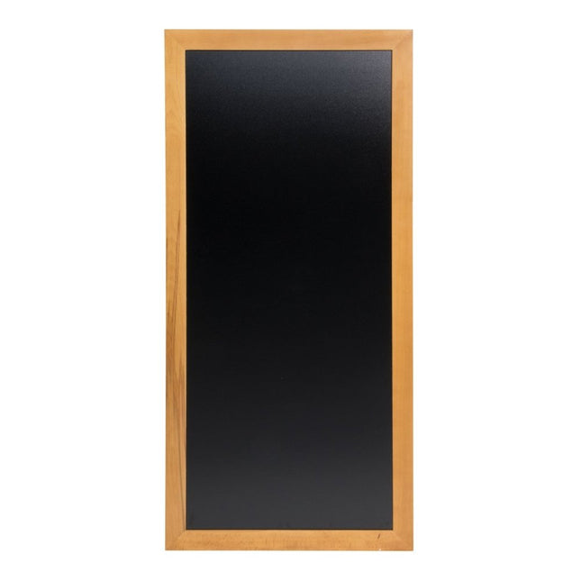 Securit® Long Rubberwood Wall Chalkboard in Teak 56x120 cm Chalkboard Set – Board + Waterproof Markers + Cleaner | Hospitality Trade Pack - hospitality