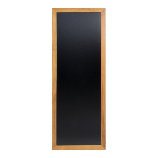 Securit® Long Rubberwood Wall Chalkboard in Teak 56x150 cm Chalkboard Set – Board + Waterproof Markers + Cleaner | Hospitality Trade Pack - hospitality