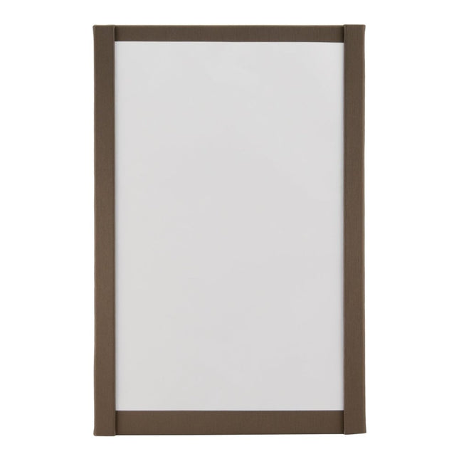Securit Magnetic Brown Leather Style Menu Holders 33.3x22x0.7cm Pack Of 10 - hospitality