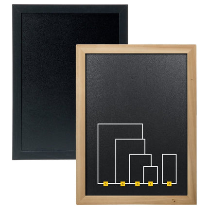 Securit® Medium Woody Wall Chalkboard in Black 30x40 cm (Pack of 6) Chalkboard Set – Boards + Waterproof Markers + Cleaner | Hospitality Trade Pack - hospitality