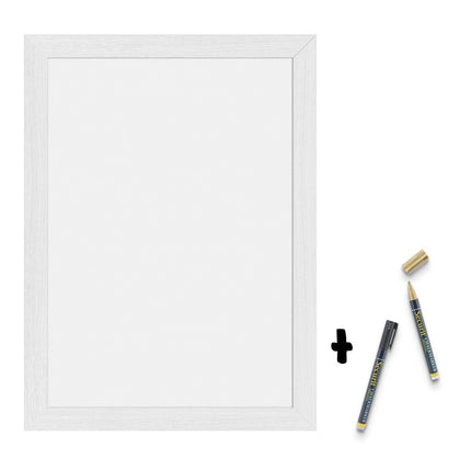 Securit® Medium Woody White Wall Chalkboard 30x40 cm (Pack of 6) Chalkboard Set – Boards + Waterproof Markers + Cleaner | Hospitality Trade Pack - hospitality
