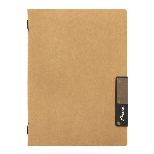 Securit Menu Holders Nature Beige Waterproof Fiber A5 Expandable Pack Of 10 - hospitality