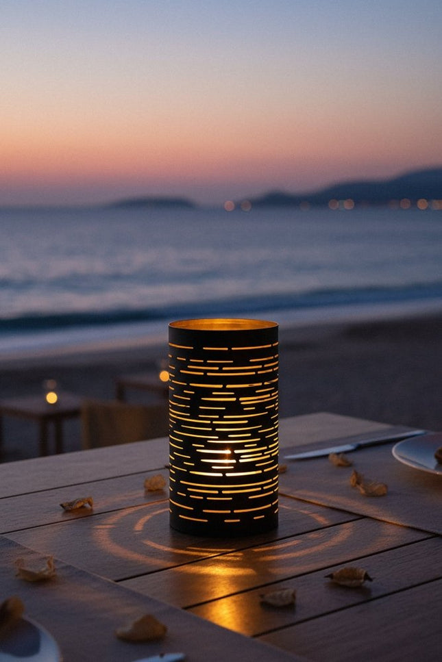Securit® Metal Tealight Holder Set Corsica – Black & Gold – 6 x Set of 4 | Hospitality Table Lighting - hospitality