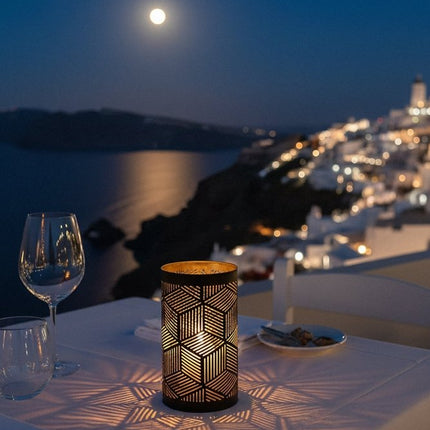 Securit® Metal Tealight Holder Set Santorini – Black & Gold – 6 x Set of 4 | Hospitality Table Lighting - hospitality