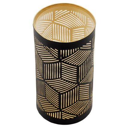 Securit® Metal Tealight Holder Set Santorini – Black & Gold – 6 x Set of 4 | Hospitality Table Lighting - hospitality