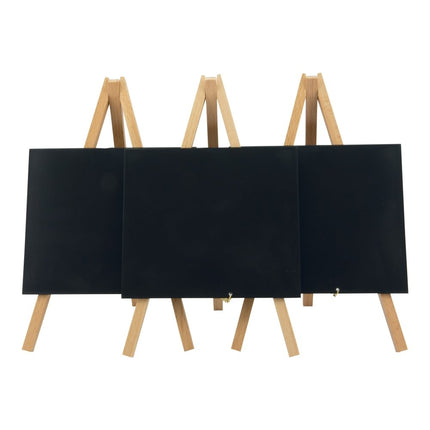Securit® Mini Easel Beech (10 Sets of 3) Table Chalkboard Set – 30 Easels + White Markers | Hospitality Trade Pack - hospitality